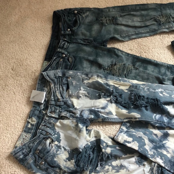 Machine Ripped Acid-wash Bootcut Jean bundle - Picture 2 of 6
